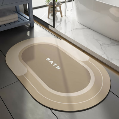 Tapis de salle de bain brun de 17,2 po x 27,2 po, antidérapant, à séchage rapide, résistant aux taches, facile à nettoyer, pouvant être utilisé à l'extérieur de la baignoire et comme tapis de douche.