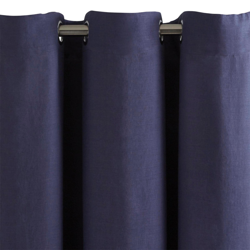 Carlina Linen Semi Sheer Single Curtain Panel, Mid Grey, 144 W x 280 D cm