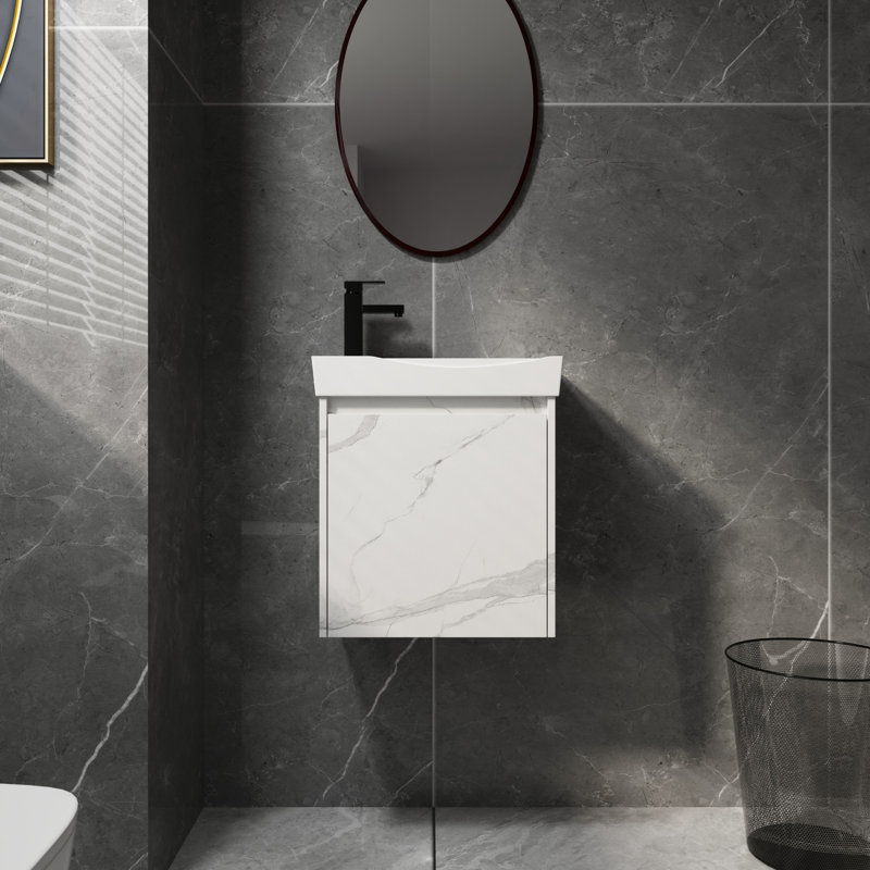 Meuble-lavabo mural 20 po avec lavabo en céramique