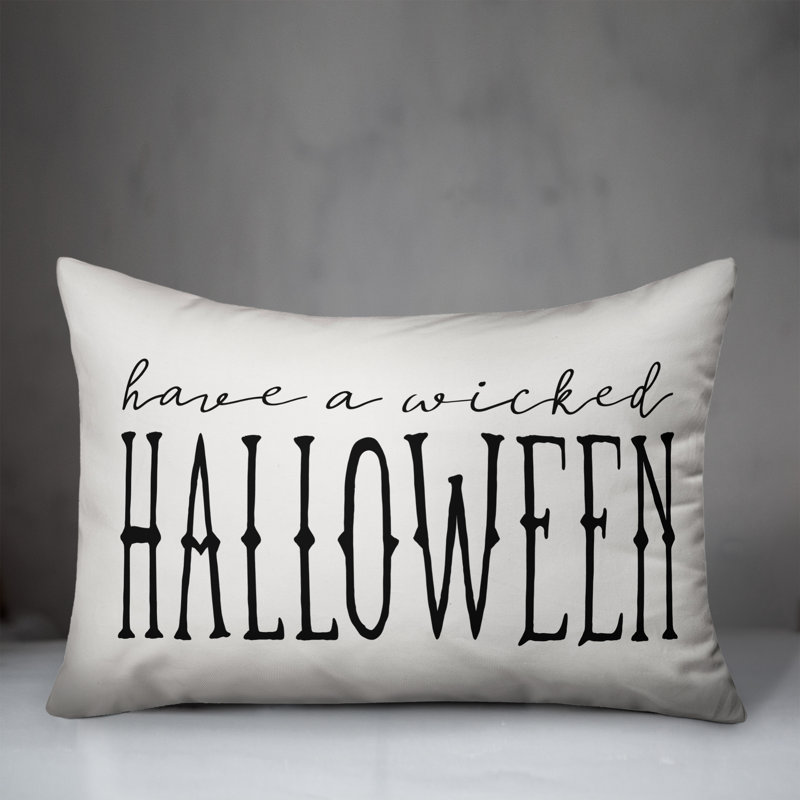  Coussin «Have a Wicked Halloween», Blanc