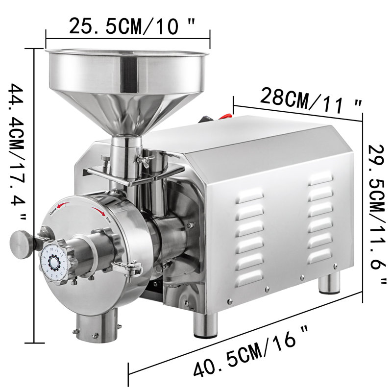 Rectifieuse commerciale pour grain 2200W, moulin à grain électrique en acier inoxydable