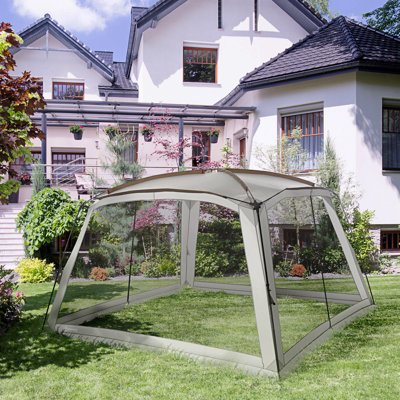 Pièce moustiquaire 12 'x 12', tente écran Uv50 + avec 2 portes et sac de transport, installation facile, pour les patios
