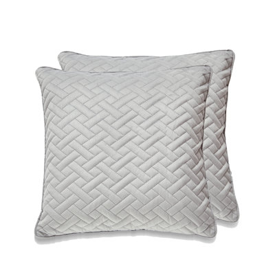 LOS AGENLES Chevron Microsuede Reversible Throw Pillow