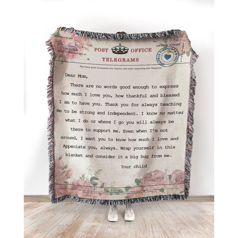 Hand Woven Throw Blanket, 37" W x 52" L