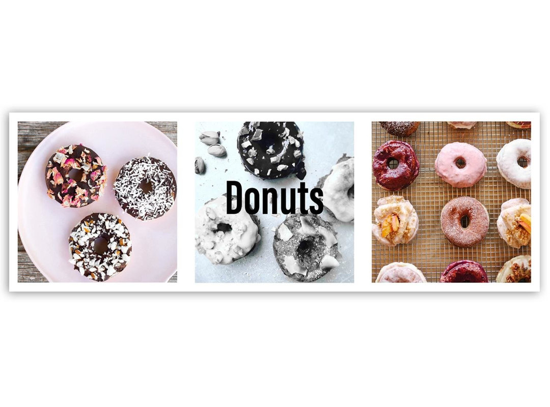 Leinwandbild Bunte Donuts Panorama