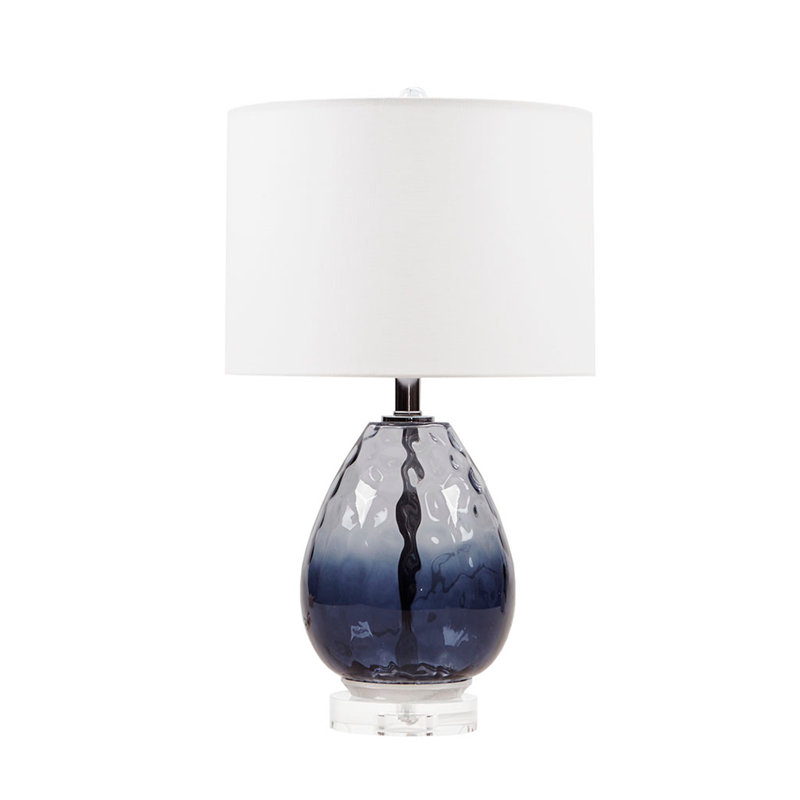 Lampe de table dégradée en verre dégradé, Bleu très foncé