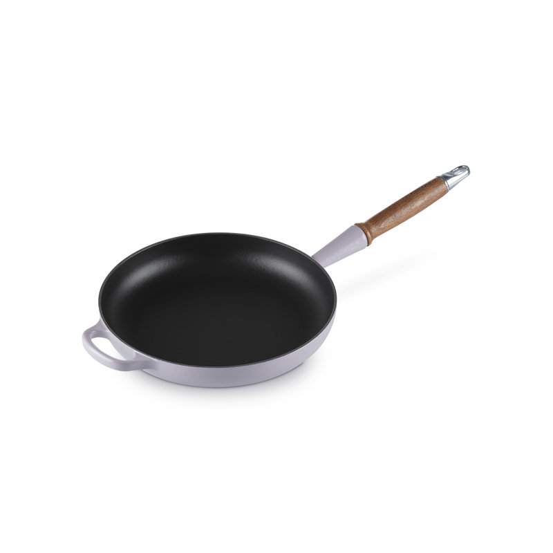 Le Creuset Enameled Cast Iron Alpine Wood Handle Fry Pan, 2.25Qt. - Flame, Shallot
