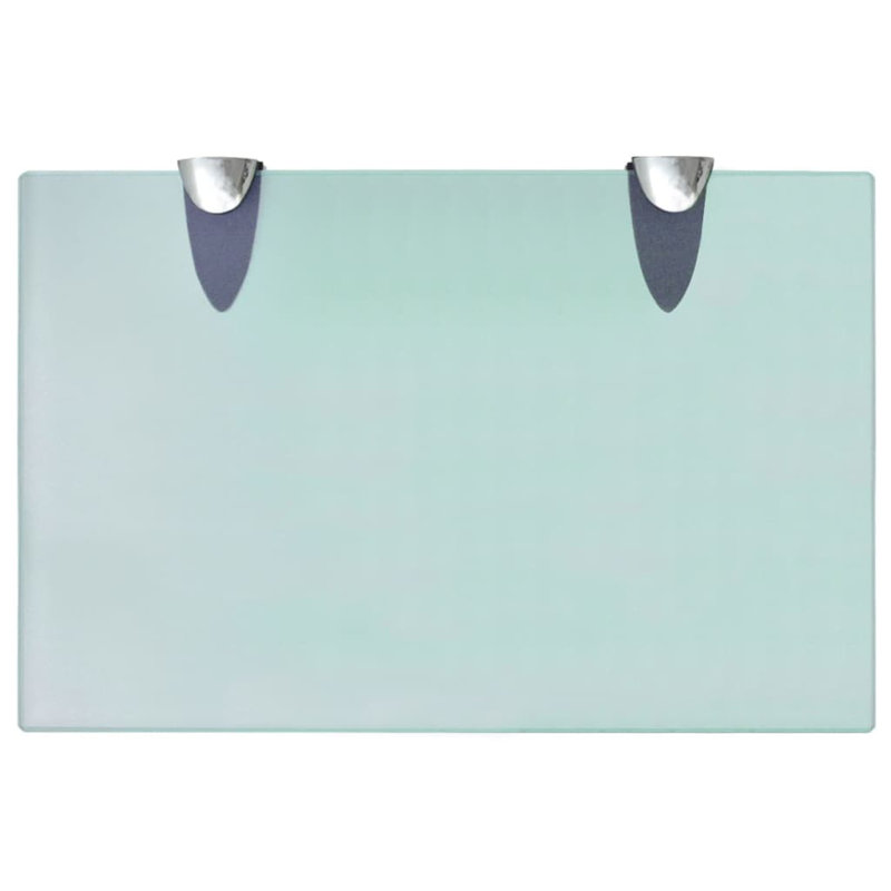 2 Piece Glass Floating Shelf, 0.8cm H x 30cm W x 20cm D, Clear