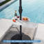 Round Outdoor Side Table With Umbrella Hole , 50cm cm W 50cm cm D