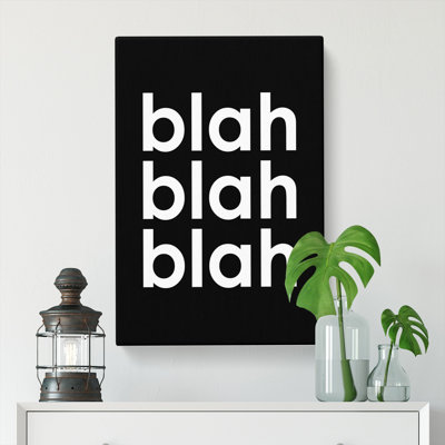 Blah Blah Blah Black - Wrapped Canvas