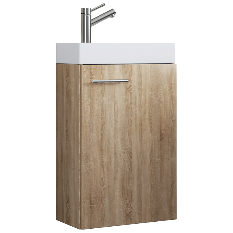 Ranisav Bathroom Vanity with Basin, White/Oak