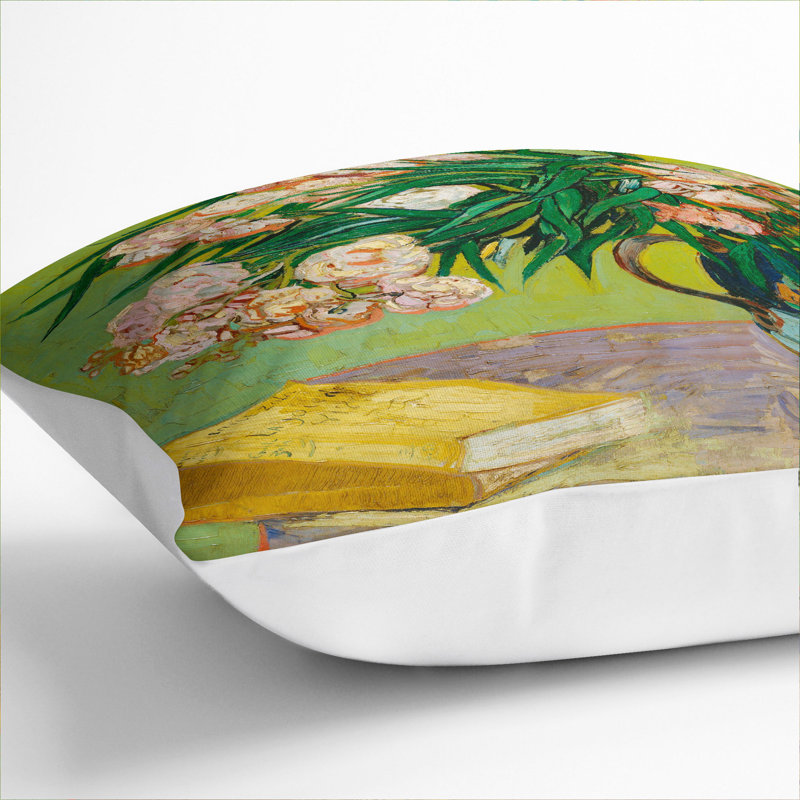 Oleanders Square Throw Cushion, White, 40cm H x 40cm W x 15cm D