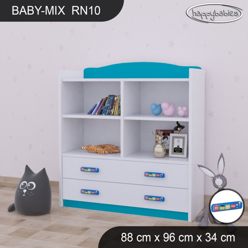 96cm H X 88cm W Kids Cube, White/Blue/Blue
