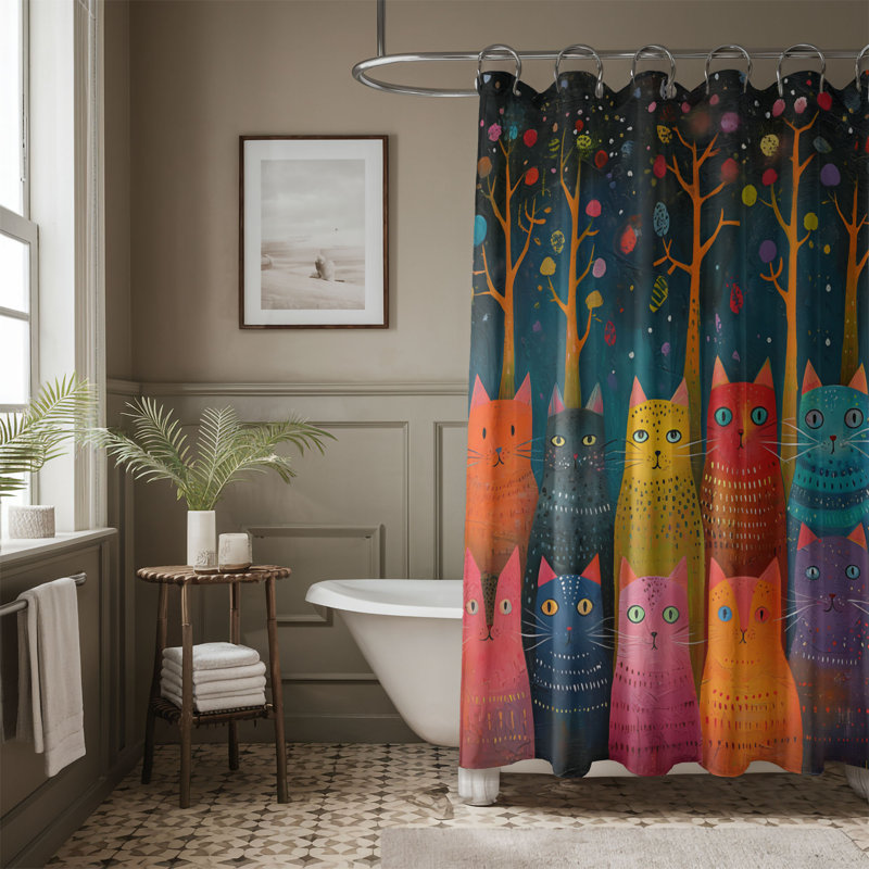 Rideau de douche 1 pièce Art Fur, H 74 po x l 71 po
