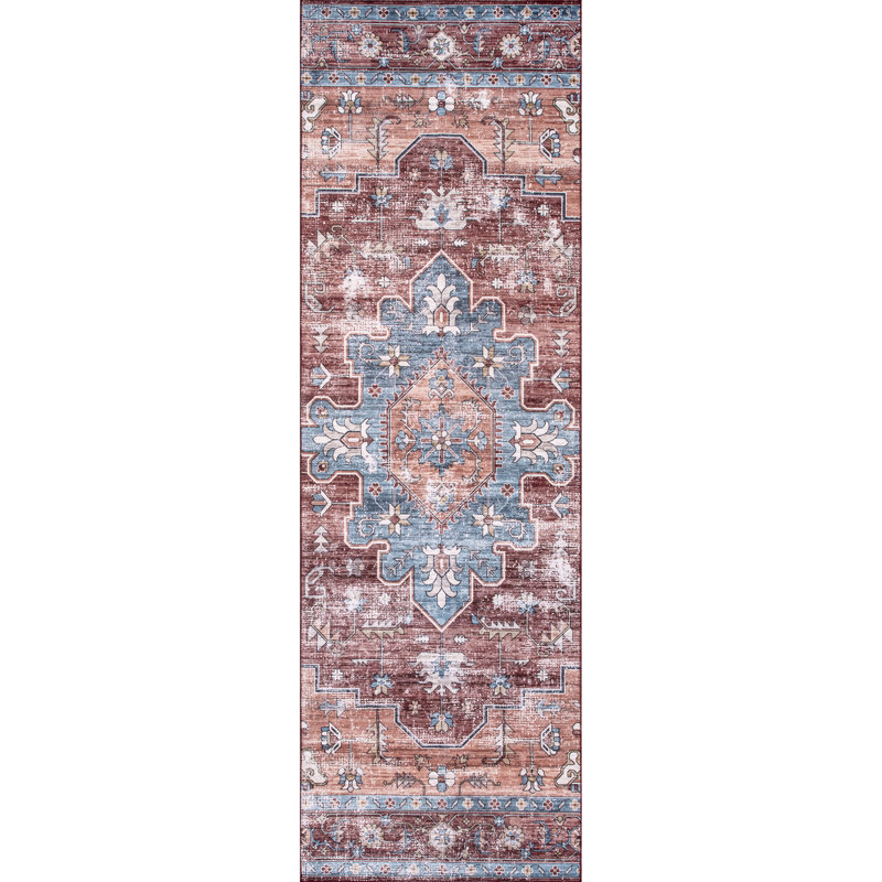 Zena SpinClean Medallion Machine Washable Area Rug, Runner 2'6" x 8'