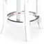 Tabouret de bar blanc de 30 po, revêtement en cuir noir, bois franc, option de rotation de la chaise pivotante 360