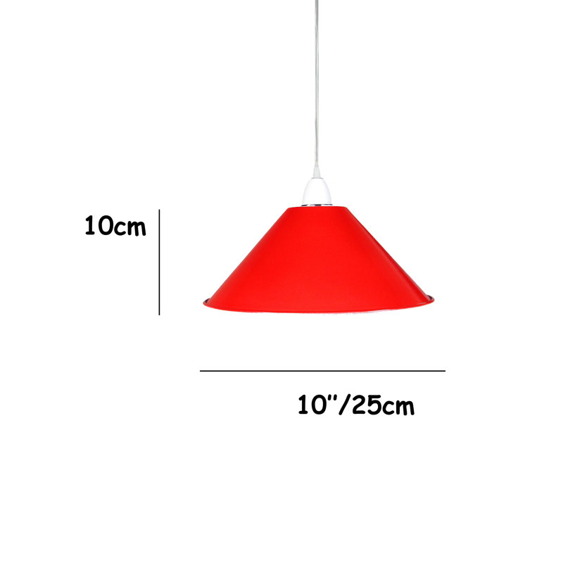 Neptune 15cm H Metal Empire Pendant Shade ( Screw On ), Red