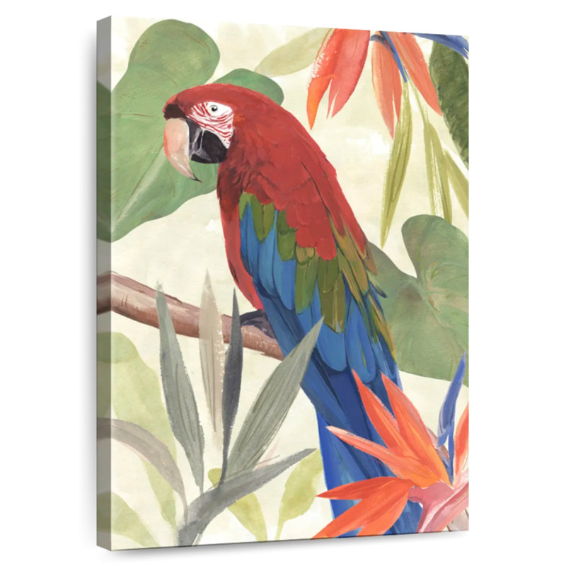 Composition de perroquet tropical Brampt III, H 36 po x l 24 po