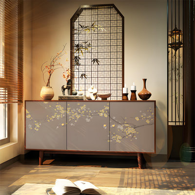 Armoire d'entrée chinoise en bois massif