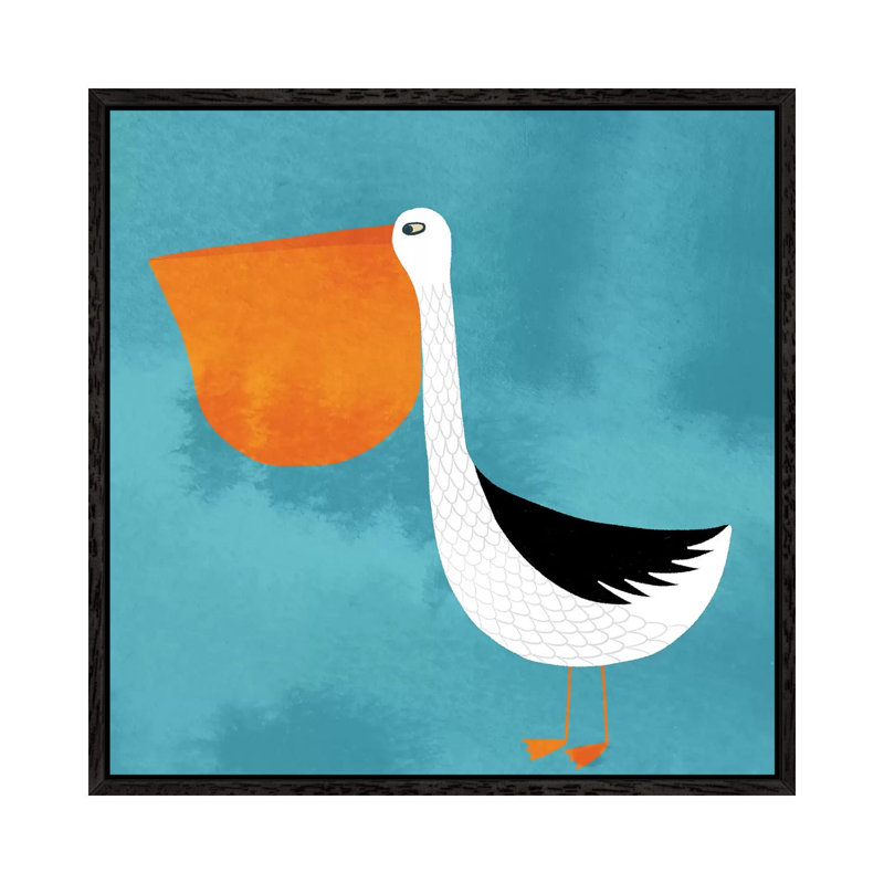 Pelican 1 Piece Wall Art on Canvas, 66.04 cm H x 66.04 cm W, Black Framed