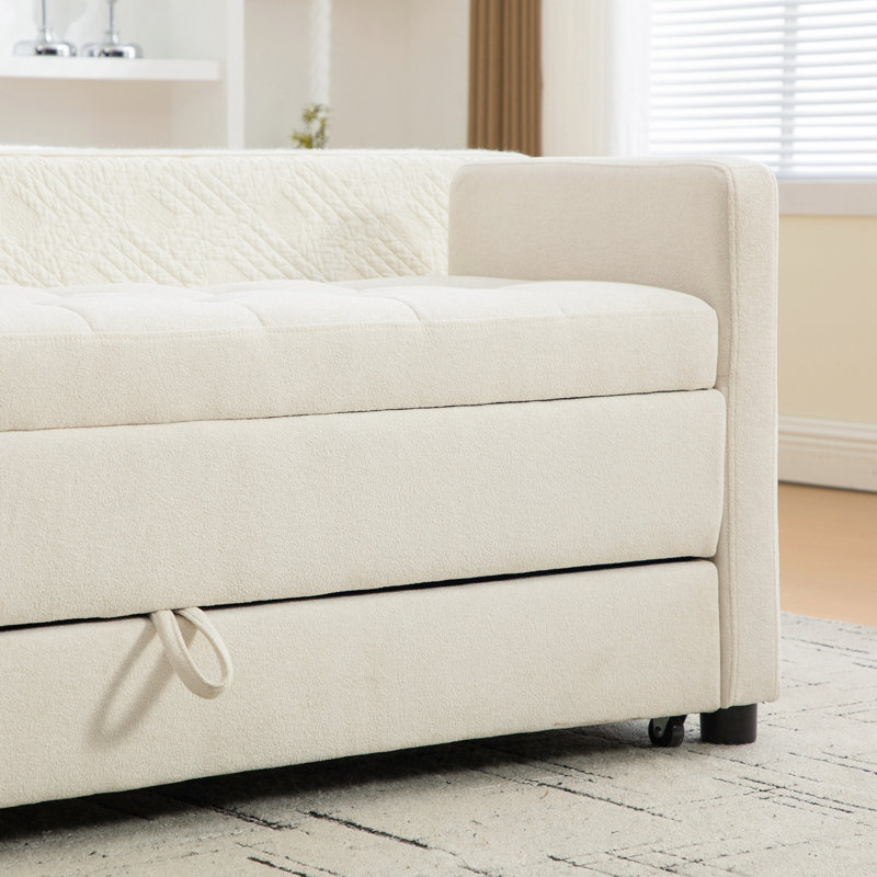 Banc rembourré avec rangement et accoudoirs, Beige