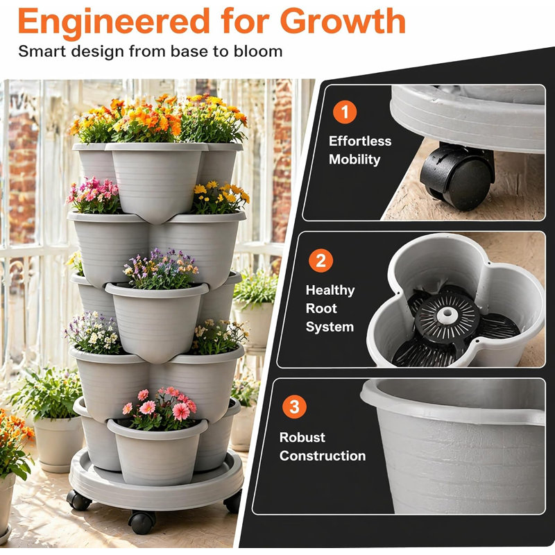 5 Tier Vertical Stackable Garden Planter