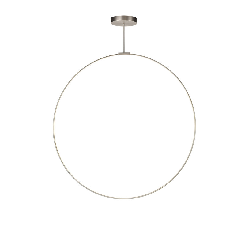 Cirque 1 - Light LED Pendant, Brushed Nickel, 107.75" H x 60" W x 0.75" D