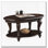 Table basse ovale en bois pour le salon, 2 niveaux avec tablette de rangement ouverte