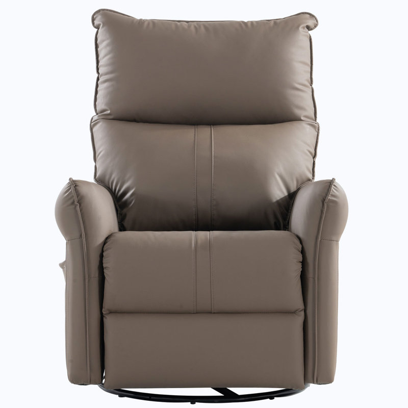 Fauteuil inclinable et pivotant en similicuir Idal, Similicuir brun
