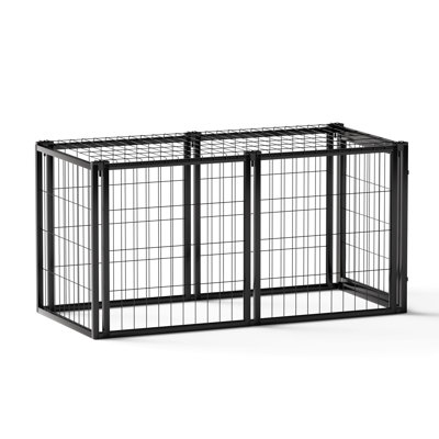 Dog Crate 47.2" Dog Kennel For Small Medium Dogs, Puppy Dog Playpen With Top, Pet Cage, Indoor, Black.47.