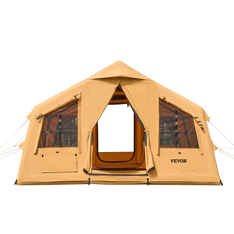 Tente gonflable de camping pour 12 à 16 personnes avec pompe et installation facile