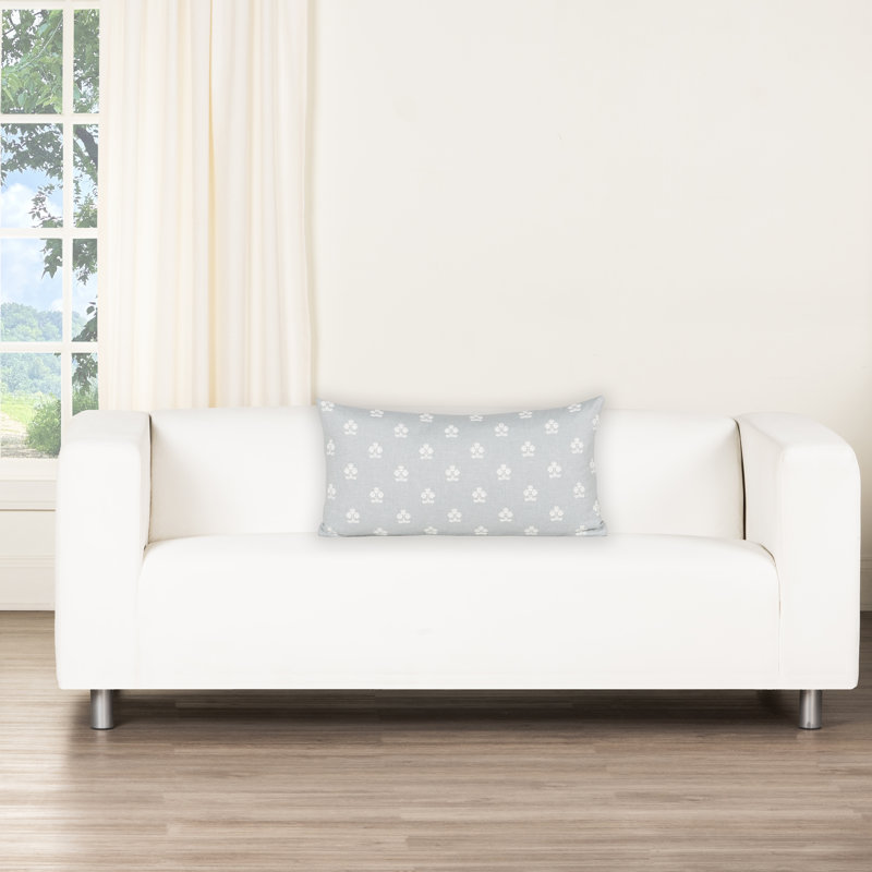 Housse et insert de coussin Hamachi, Plumes, Rectangle H 14 po x l 26 po, Misty Blue Floral