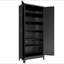 Armoire de cuisine 75 po en métal noir avec 5 tablettes réglables (capacité de 180 lb), armoire de cuisine autoportante avec tablettes réglables, vaisselle dans la cuisine, garde-manger, salle à manger