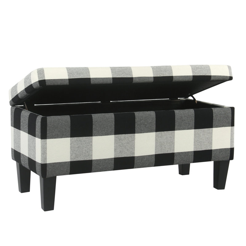 Banc de rangement rembourré Donnie, Noir, Noir