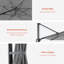 Parasol en porte-à-faux 10 pi avec lumières, tissu teint dans la masse, abat-jour luxueux avec rotation à 360 °-671909959