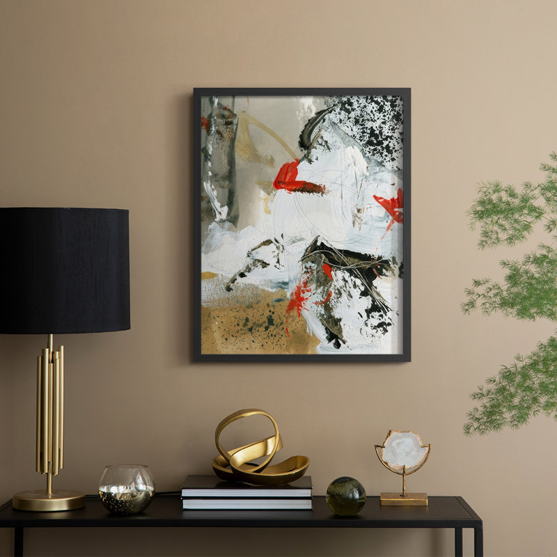«Moon to Earth II», reproduction encadrée - bois massif, Noir, H 30 po x l 24 po