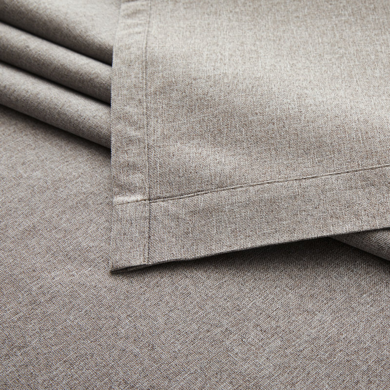 Linen Blend Blackout Single Curtain Panel, Mocha