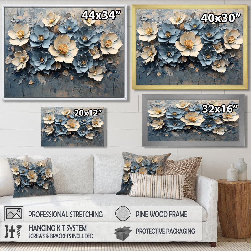 Morning Dew of Aqua Succulent Simplicity - Art mural succulent, H 16 po x l 32 po, Impression encadrée flottante