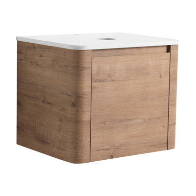 Meuble-lavabo mural 24 po, 1 porte à fermeture en douceur, charnières en acier inoxydable, 45 po à bord incliné, conception peu encombrante pour armoire d'organisation, poignées latérales, bords arrondis, contreplaqué humide