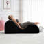 Méridienne convertible d'intérieur pour le yoga et le massage, canapé de yoga courbé sans dossier en velours avec appui-tête, coussin de taille, poches latérales pour la détente, l'étirement, l'exercice-1166359133