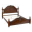 Très grand lit en bois de style oriental traditionnel avec sculptures florales, brun-15601247