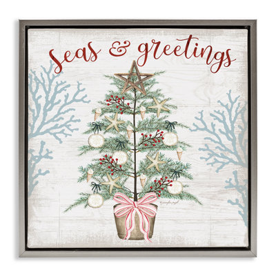 «Seas & Greetings», art mural flottant sur toile, par Jennifer Pugh