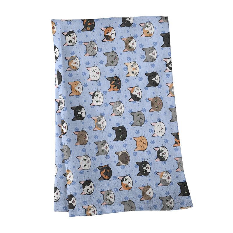 Tea Towel Kitchen Towel, Poly Twill, Blue