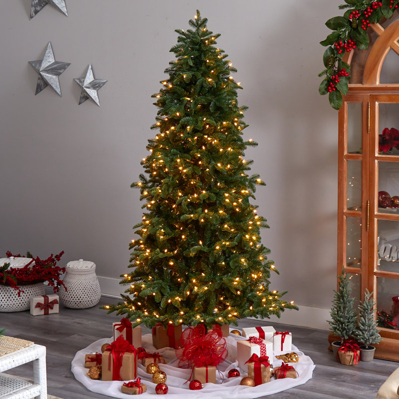 Lighted Artificial Fir Christmas Tree, 7'