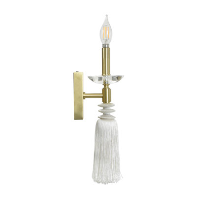 Marquette Tassel Wall Sconce - Polished Gold - 5"W x 5"D x 14.5"H