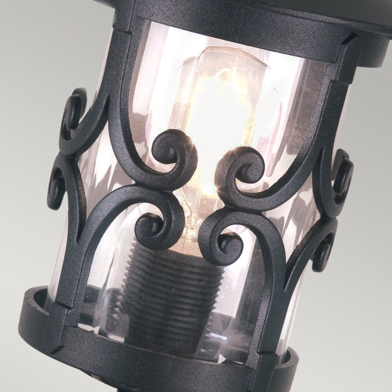 Flor Black Metal Pier Mount Light