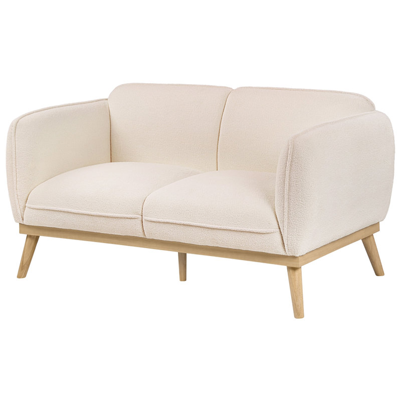 Sofa 2 Seater Tamirra Boucle Light Beige, Beige Boucle