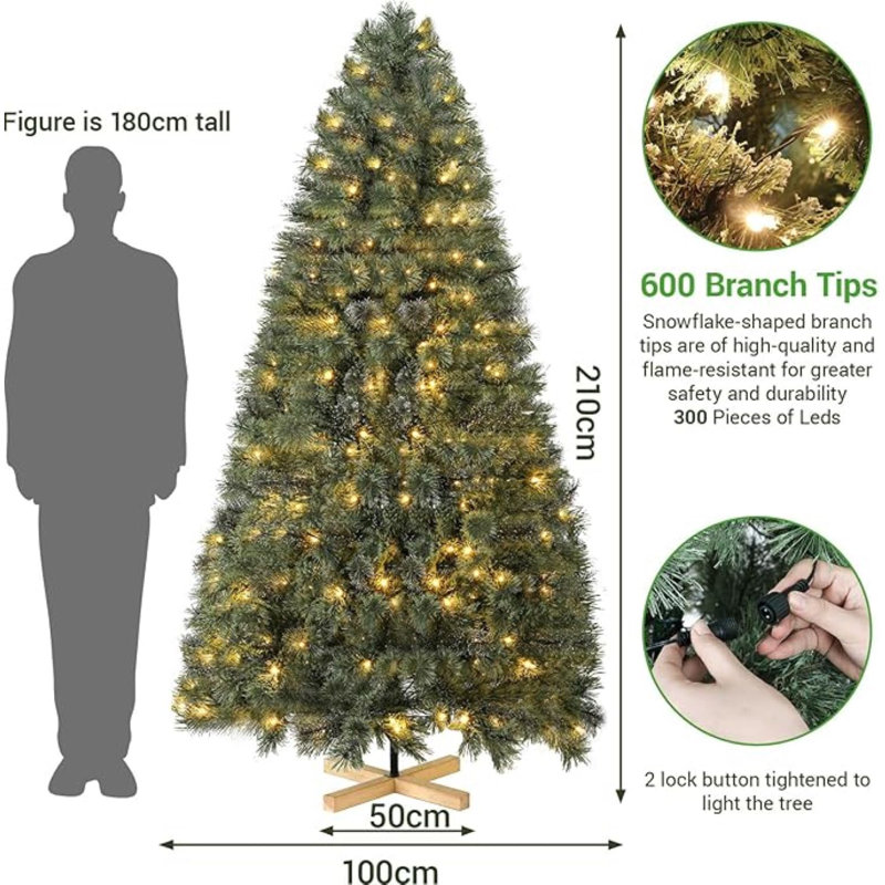 6.89' H Lighted Artificial Christmas Tree