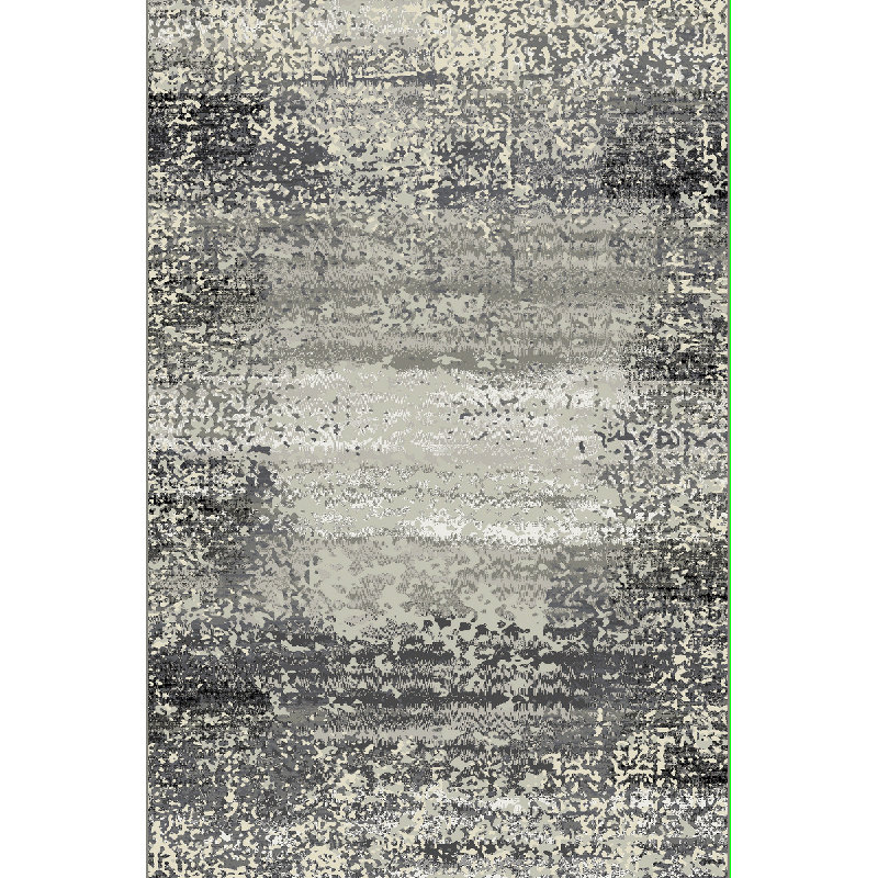 Tapis touffeté gris foncé / beige foncé Burkart, Rectangle 5 pi 3 po x 7 pi 7 po