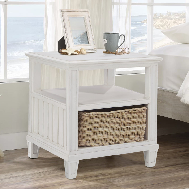 Belford End Table with Storage, Antique White